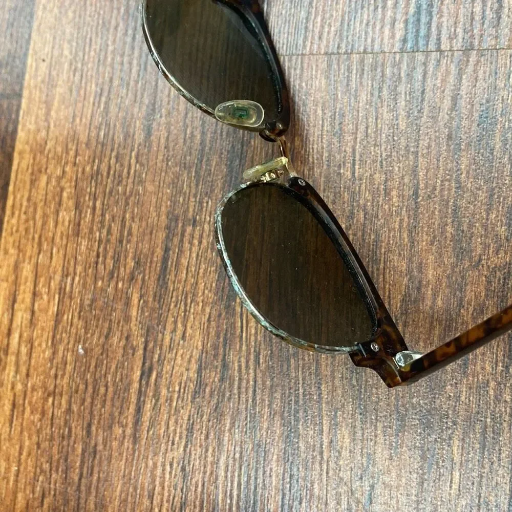 Adult Unisex Blue & Brown Half-Rimmed Mirrored Sunglasses One Size